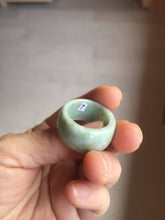 Load image into Gallery viewer, Size 11 100% natural type A oily dark green  broad jadeite jade band ring thumb ring PC246-7
