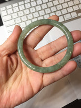 Load image into Gallery viewer, 57.4mm Certified 100% natural Type A oily dark green/ gray/brown (老油青) slim round cut jadeite jade bangle PB320-0596

