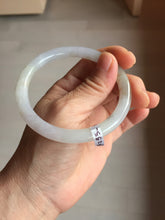 Load image into Gallery viewer, 58mm certified Type A 100% Natural light green purple brown with brown red flying dandelions slim round cut Jadeite Jade bangle PB255-3718
