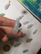 Load image into Gallery viewer, 100% natural type A icy watery sunny green/purple a pearl in my palm (apple of my eye, 掌上明珠) Jadeite jade bead AQ72
