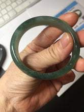 Load image into Gallery viewer, 49mm Certified Type A 100% Natural Oily Dark Green Gray Black Oval Jadeite Jade Bangle PC205-7682
