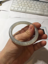Load image into Gallery viewer, 51mm Certified 100% Natural icy light gray white(灰冰) round cut nephrite jade bangle HN74-9163

