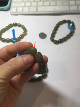 Load image into Gallery viewer, 100% Natural 12x9mm green/yellow olives shape nephrite Jade bead bracelet group HE92
