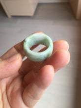Load image into Gallery viewer, Size 11 100% natural type A oily dark green  broad jadeite jade band ring thumb ring PC246-7

