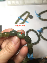 Load image into Gallery viewer, 100% Natural 12x9mm green/yellow olives shape nephrite Jade bead bracelet group HE92
