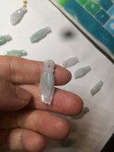 Load image into Gallery viewer, 100% natural type A icy watery sunny green/purple a pearl in my palm (apple of my eye, 掌上明珠) Jadeite jade bead AQ72
