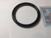 Load image into Gallery viewer, 65mm 100% Natural dark green/black meteorite Stellar Night sky slim round cut nephrite bangle HN75-0749
