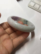 Load image into Gallery viewer, 50mm certified Type A 100% Natural light green purple yellow(FU LU SHOU) oval Jadeite Jade bangle BQ54-8192(Etsy listed))
