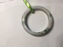Load image into Gallery viewer, 55.2mm Certified Type A 100% Natural light green/purple/brown with green floating flowers Jadeite Jade bangle F86-6199
