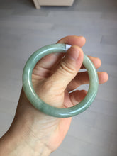 Load image into Gallery viewer, 55.4mm Certified type A 100% Natural  light green gray round cut Jadeite bangle PD36-9589
