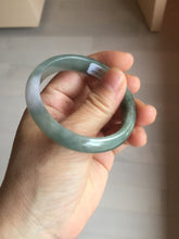 Load image into Gallery viewer, 50.5mm certified 100% natural Type A light oily dark green purple gray watermelon rind (瓜油青) jadeite jade bangle PC247-1382
