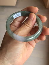 Load image into Gallery viewer, 50.5mm certified 100% natural Type A light oily dark green purple gray watermelon rind (瓜油青) jadeite jade bangle PC247-1382

