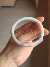 Load image into Gallery viewer, 50mm certified Type A 100% Natural light green purple yellow(FU LU SHOU) oval Jadeite Jade bangle BQ54-8192(Etsy listed))
