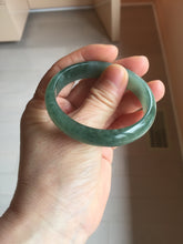 Load image into Gallery viewer, 49mm Certified Type A 100% Natural Oily Dark Green Gray Black Oval Jadeite Jade Bangle PC205-7682
