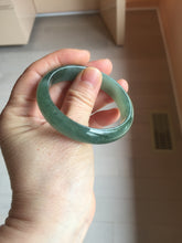 Load image into Gallery viewer, 49mm Certified Type A 100% Natural Oily Dark Green Gray Black Oval Jadeite Jade Bangle PC205-7682
