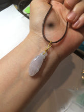 Load image into Gallery viewer, 100% natural type A icy watery sunny green/purple a pearl in my palm (apple of my eye, 掌上明珠) Jadeite jade bead AQ72
