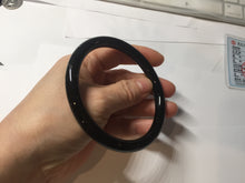 Load image into Gallery viewer, 65mm 100% Natural dark green/black meteorite Stellar Night sky slim round cut nephrite bangle HN75-0749
