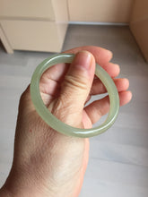 Load image into Gallery viewer, 51.5mm Certified 100% Natural icy watery light green yellow gray Clear Sky Water Green (晴水)Nephrite Bangle HN175-6930
