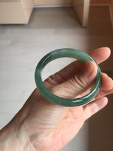 Load image into Gallery viewer, 49mm Certified Type A 100% Natural Oily Dark Green Gray Black Oval Jadeite Jade Bangle PC205-7682
