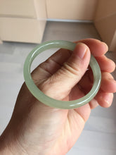 Load image into Gallery viewer, 51.5mm Certified 100% Natural icy watery light green yellow gray Clear Sky Water Green (晴水)Nephrite Bangle HN175-6930
