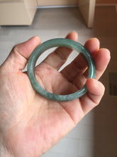 Load image into Gallery viewer, 49mm Certified Type A 100% Natural Oily Dark Green Gray Black Oval Jadeite Jade Bangle PC205-7682
