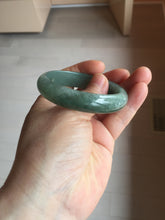 Load image into Gallery viewer, 49mm Certified Type A 100% Natural Oily Dark Green Gray Black Oval Jadeite Jade Bangle PC205-7682
