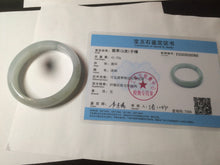 Load image into Gallery viewer, 49mm Certified Type A 100% Natural light green white oval Jadeite Jade bangle AX56-0365
