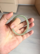 Load image into Gallery viewer, 51.5mm Certified 100% Natural icy watery light green yellow gray Clear Sky Water Green (晴水)Nephrite Bangle HN175-6930
