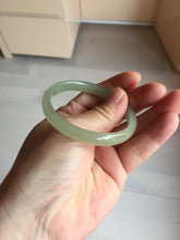 Load image into Gallery viewer, 51.5mm Certified 100% Natural icy watery light green yellow gray Clear Sky Water Green (晴水)Nephrite Bangle HN175-6930
