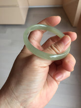 Load image into Gallery viewer, 51.5mm Certified 100% Natural icy watery light green yellow gray Clear Sky Water Green (晴水)Nephrite Bangle HN175-6930
