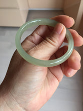 Load image into Gallery viewer, 51.5mm Certified 100% Natural icy watery light green yellow gray Clear Sky Water Green (晴水)Nephrite Bangle HN175-6930
