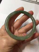 Load image into Gallery viewer, 卖了 57.4mm Certified 100% natural Type A oily dark green/ gray/brown (老油青) slim round cut jadeite jade bangle PB321-0594
