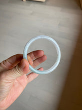 Load image into Gallery viewer, 54.5mm certified 100% natural green/purple/white slim round cut jadeite jade bangle L147-5552
