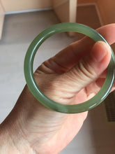 Load image into Gallery viewer, 53.7mm Certified 100% Natural lake green gray black Nephrite Bangle HN174-6922
