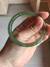 Load image into Gallery viewer, 53.7mm Certified 100% Natural lake green gray black Nephrite Bangle HN174-6922

