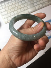 Load image into Gallery viewer, 58.2mm certified type A 100% Natural oily dark green gray black with flying snow Jadeite jade bangle PC206-7680

