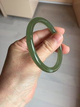 Load image into Gallery viewer, 53.7mm Certified 100% Natural lake green gray black Nephrite Bangle HN174-6922
