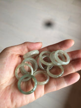 Load image into Gallery viewer, 17.9mm/size 7 3/4 100% natural type A icy watery dark green/light green/yellow/gray jadeite jade band ring BF34
