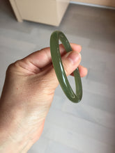 Load image into Gallery viewer, 53.7mm Certified 100% Natural lake green gray black Nephrite Bangle HN174-6922
