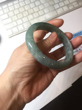 Load image into Gallery viewer, 58.2mm certified type A 100% Natural oily dark green gray black with flying snow Jadeite jade bangle PC206-7680
