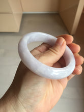 Load image into Gallery viewer, 54.5mm certified 100% Natural type A light purple white Jadeite Jade bangle PC250-0353

