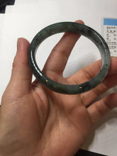 Load image into Gallery viewer, 56.8mm Certified 100% natural Type A oily dark green/gray (老油青) jadeite jade bangle PA78-6284
