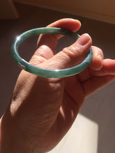 Load image into Gallery viewer, 58.5mm Certified Type A 100% Natural dark green/blue/gray with Guatemala slim round cut Jadeite bangle PE64-1472
