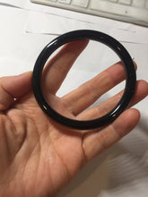 Load image into Gallery viewer, 61.5mm 100% Natural dark green/black meteorite Stellar Night sky round cut nephrite bangle HN77-2280

