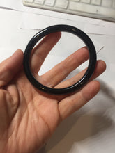 Load image into Gallery viewer, 61.5mm 100% Natural dark green/black meteorite Stellar Night sky round cut nephrite bangle HN77-2280
