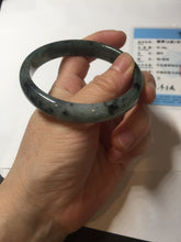 Load image into Gallery viewer, 56.8mm Certified 100% natural Type A oily dark green/gray (老油青) jadeite jade bangle PA78-6284
