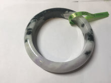 Load image into Gallery viewer, 57.8mm certified  100% natural light green/purple jadeite jade bangle F110-6206
