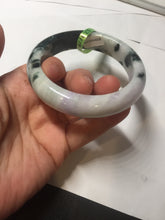 Load image into Gallery viewer, 57.8mm certified  100% natural light green/purple jadeite jade bangle F110-6206
