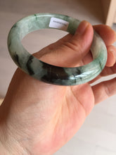 Load image into Gallery viewer, Shopify only 52.9mm Certified Type A 100% Natural green flying flowers Jadeite Jade bangle BF125-8568
