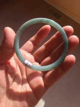 Load image into Gallery viewer, 54.2mm Certified Type A 100% Natural dark green/blue/gray with Guatemala slim round cut Jadeite bangle PE48-7033
